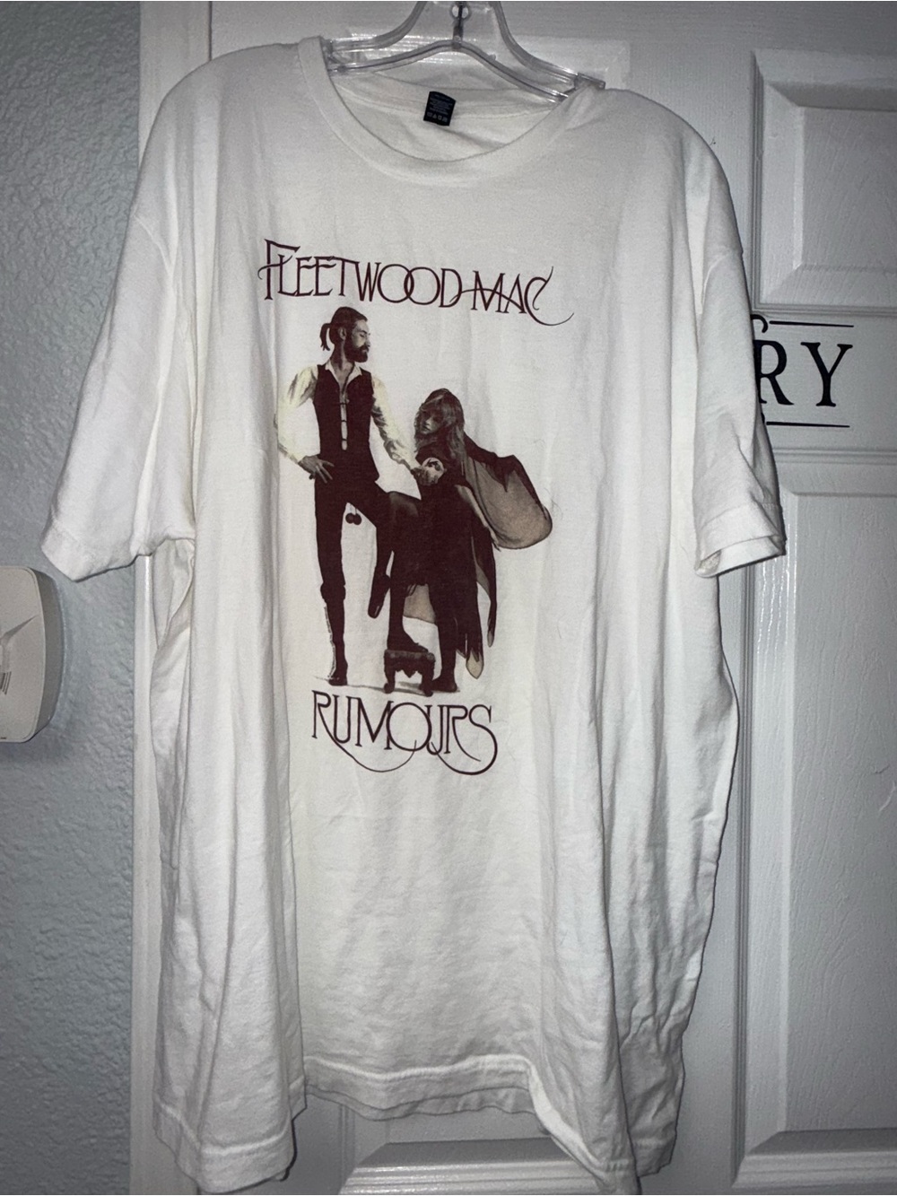 Tultex White Fleetwood Mac 'Rumours' Graphic Button-Style Tee